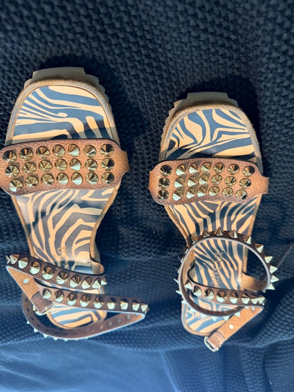 Pedro Garcia Studded Suede Wedge Sandals 40